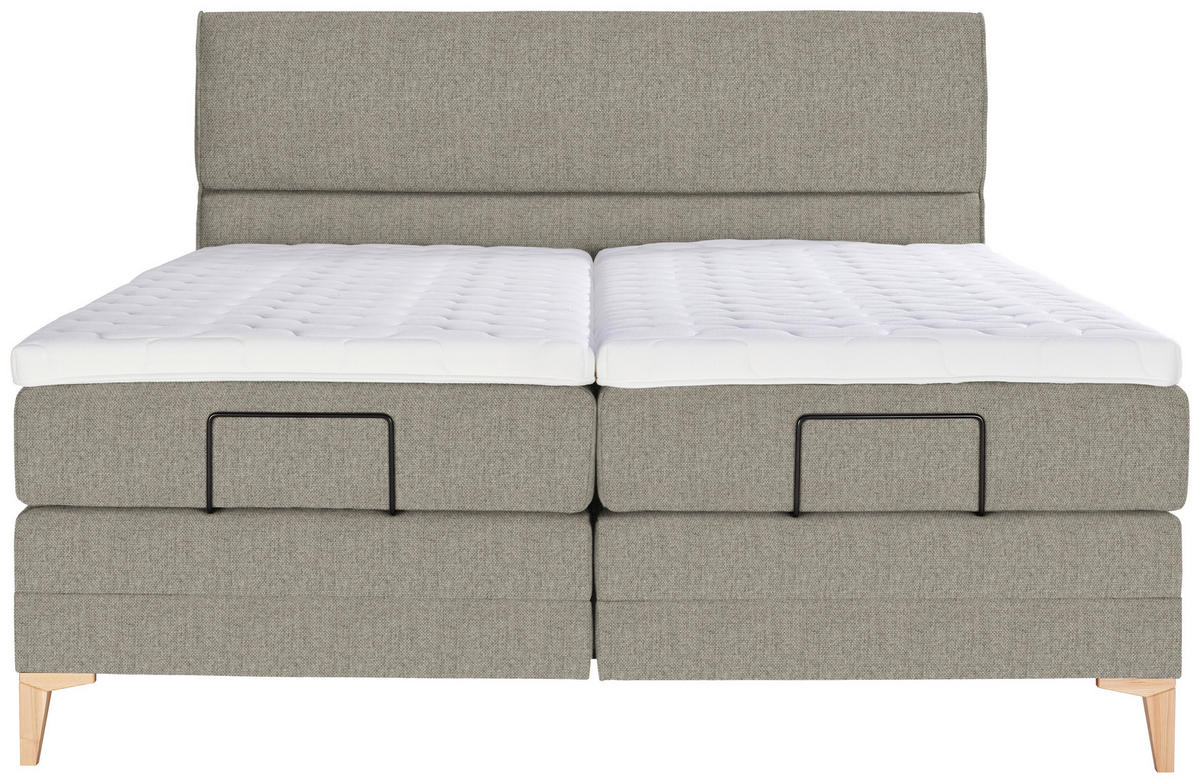 BOXSPRINGBETT 180/200 cm  in Greige  - Greige/Eichefarben, Konventionell, Holz/Textil (180/200cm) - Voleo