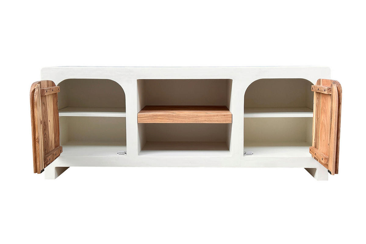 LOWBOARD  150/60/40 cm   - Naturfarben/Weiß, Design, Holz/Holzwerkstoff (150/60/40cm) - MID.YOU