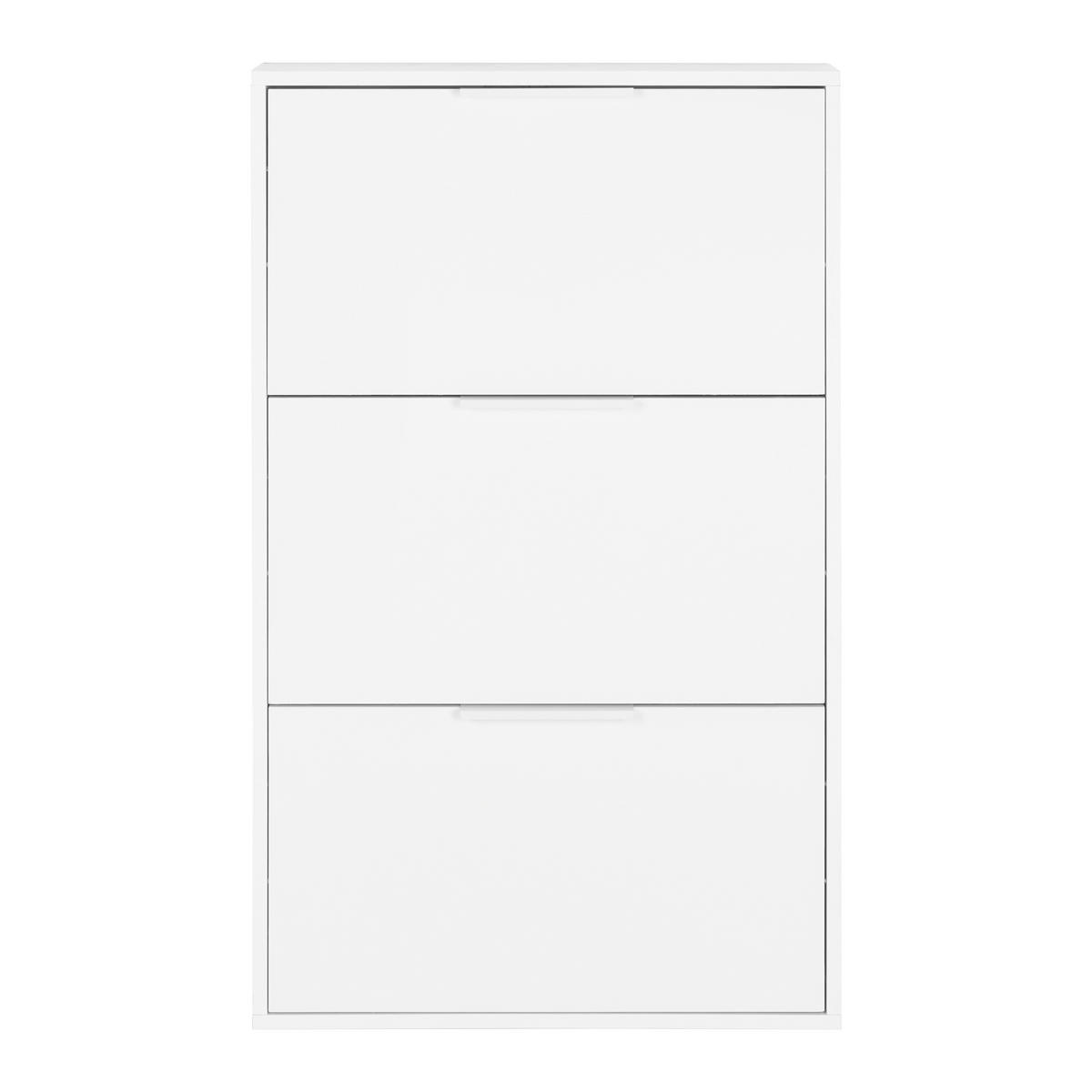OMARA Z LOPUTAMI ZA ČEVLJE bela, visoki sijaj - bela/visoki sijaj, Design, leseni material (65/105,5/15cm) - Carryhome