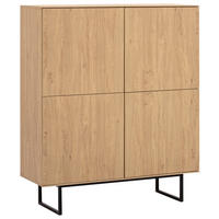 HIGHBOARD , 115/137/40 cm,  - Eichefarben/Schwarz, Design, Holzwerkstoff/Metall (115/137/40cm) - Modante