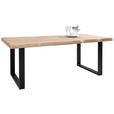 ESSTISCH in Holz 200/100/75 cm  - Eichefarben/Schwarz, Natur, Holz/Metall (200/100/75cm) - Landscape