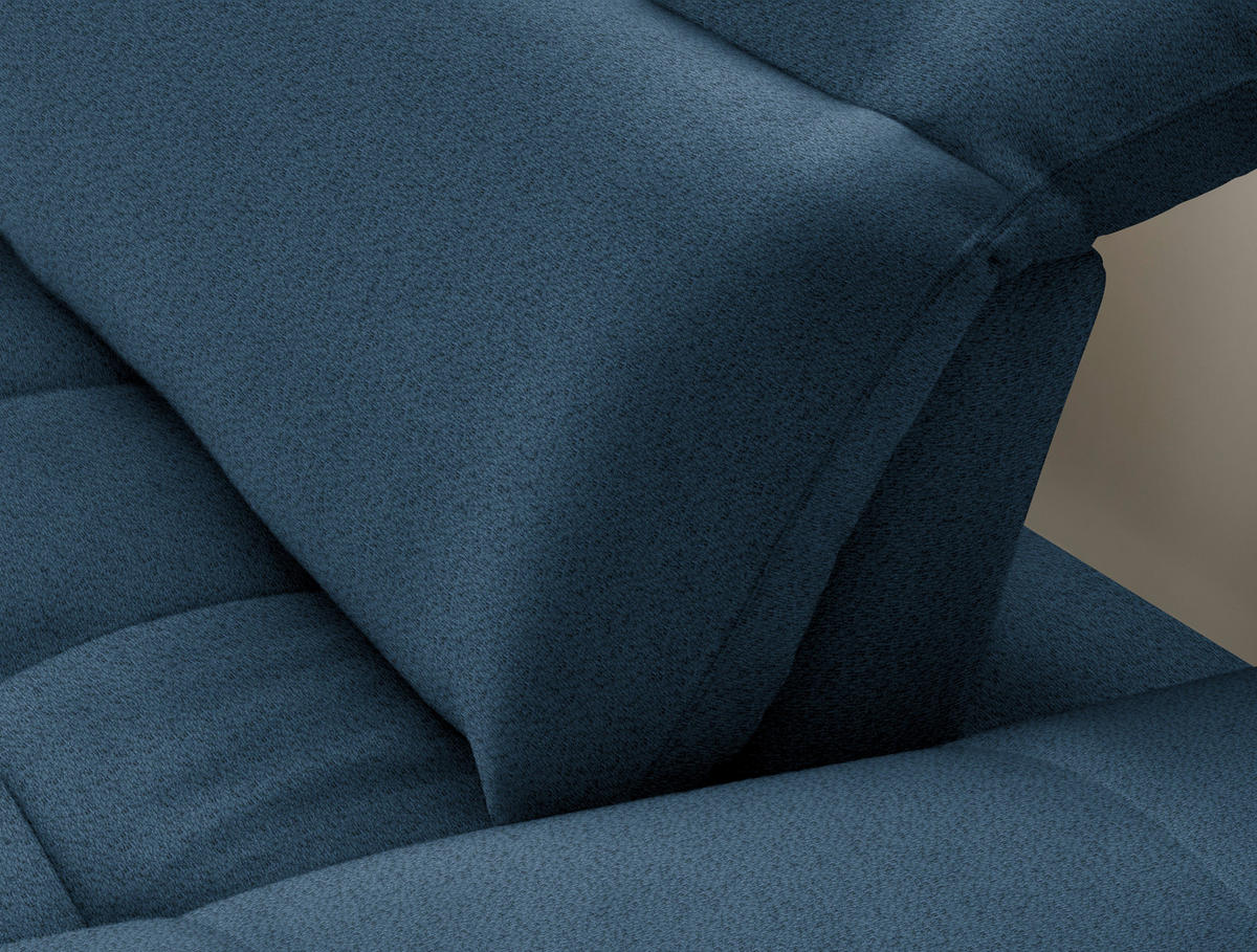 ECKSOFA in Chenille Blau  - Blau/Schwarz, Design, Textil/Metall (179-202/288cm) - Stylife