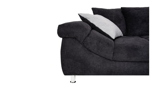 ECKSOFA in Webstoff Grau, Schwarz  - Schwarz/Grau, Design, Textil/Metall (337/228cm) - Carryhome