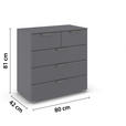 KOMMODE  in 80/81/42 cm  - Chromfarben/Dunkelgrau, Design, Holzwerkstoff/Metall (80/81/42cm) - Carryhome