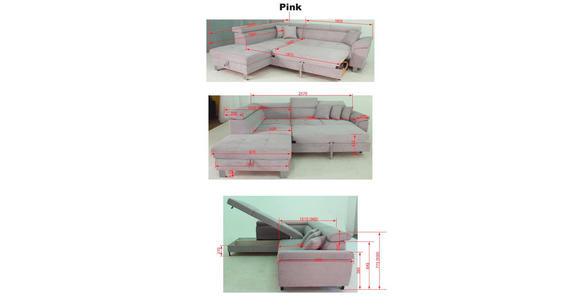 ECKSOFA in Cord Creme  226/257 cm  - Silberfarben/Creme, Design, Textil/Metall (226/257cm) - Xora