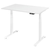 SCHREIBTISCH 140/80/64,5-129,5 cm Weiß elektrisch höhenverstellbar  - Weiß, KONVENTIONELL, Holzwerkstoff/Metall (140/80/64,5-129,5cm) - Venda