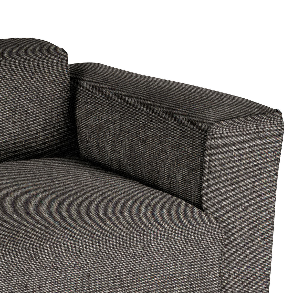 ECKSOFA Dunkelbraun Webstoff Rücken echt  - Dunkelbraun/Schwarz, Design, Kunststoff/Textil (290/171cm) - home24