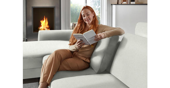 ECKSOFA  in Chenille, Flachgewebe Naturfarben  175/316 cm  - Schwarz/Naturfarben, Design, Textil/Metall (175/316cm) - Dieter Knoll