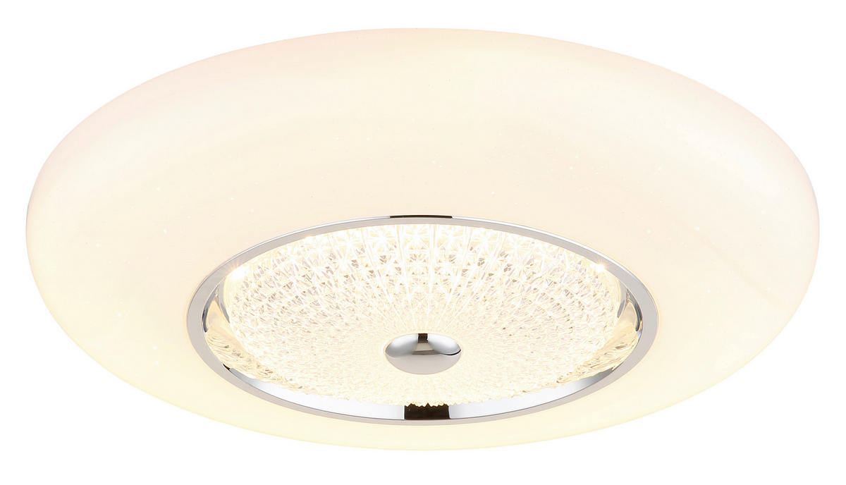 LED-DECKENLEUCHTE 59/12 cm   - Klar/Chromfarben, Design, Kunststoff/Metall (59/12cm) - Globo