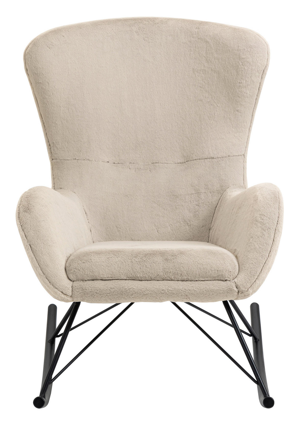 SCHAUKELSTUHL in Beige, Schwarz  - Beige/Schwarz, MODERN, Textil/Metall (70/102/94cm) - Livetastic
