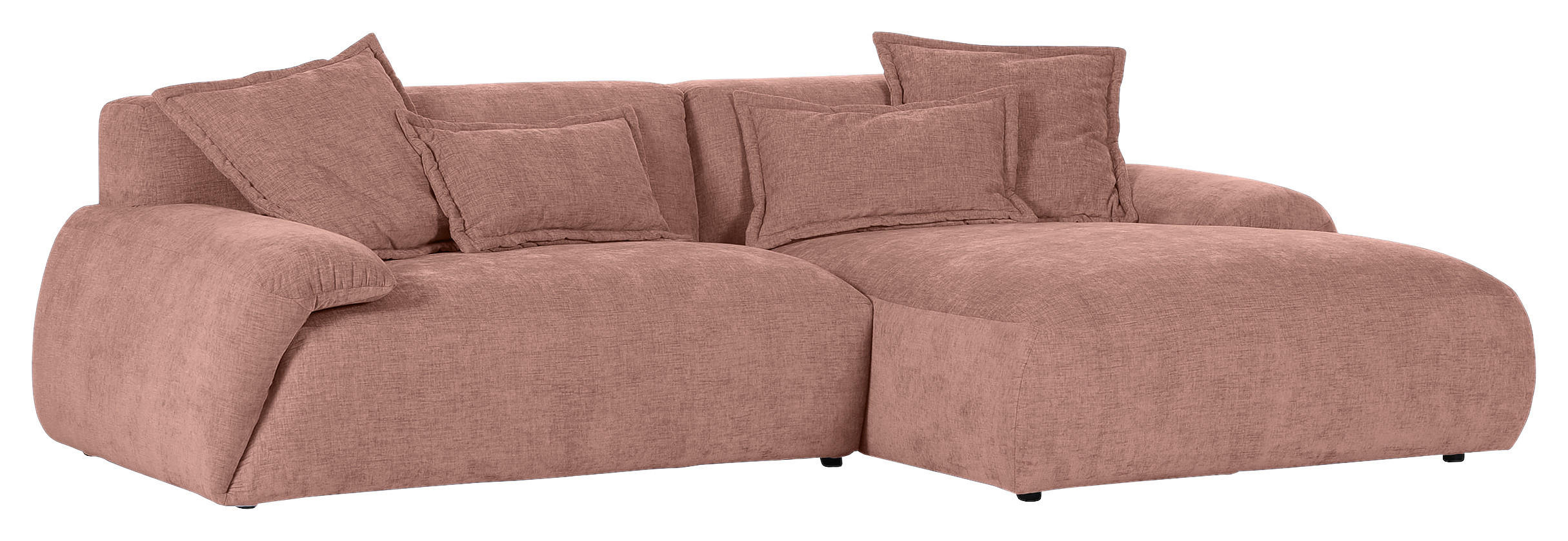 ECKSOFA in Flachgewebe Altrosa  - Schwarz/Altrosa, Konventionell, Kunststoff/Textil (274/174cm) - Carryhome