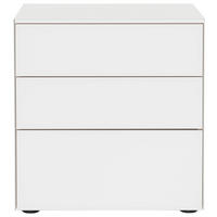 NACHTTISCH 58/62.5/40.3 cm  in Weiss  - Weiss/Schwarz, Konventionell, Glas/Holzwerkstoff (58/62.5/40.3cm)