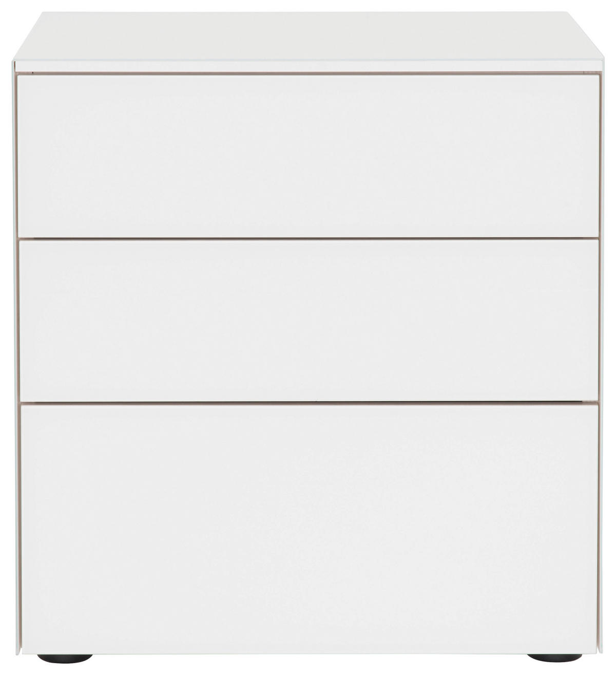 NACHTKÄSTCHEN 58/62.5/40.3 cm  in Weiss  - Weiss/Schwarz, Konventionell, Glas/Holzwerkstoff (58/62.5/40.3cm)