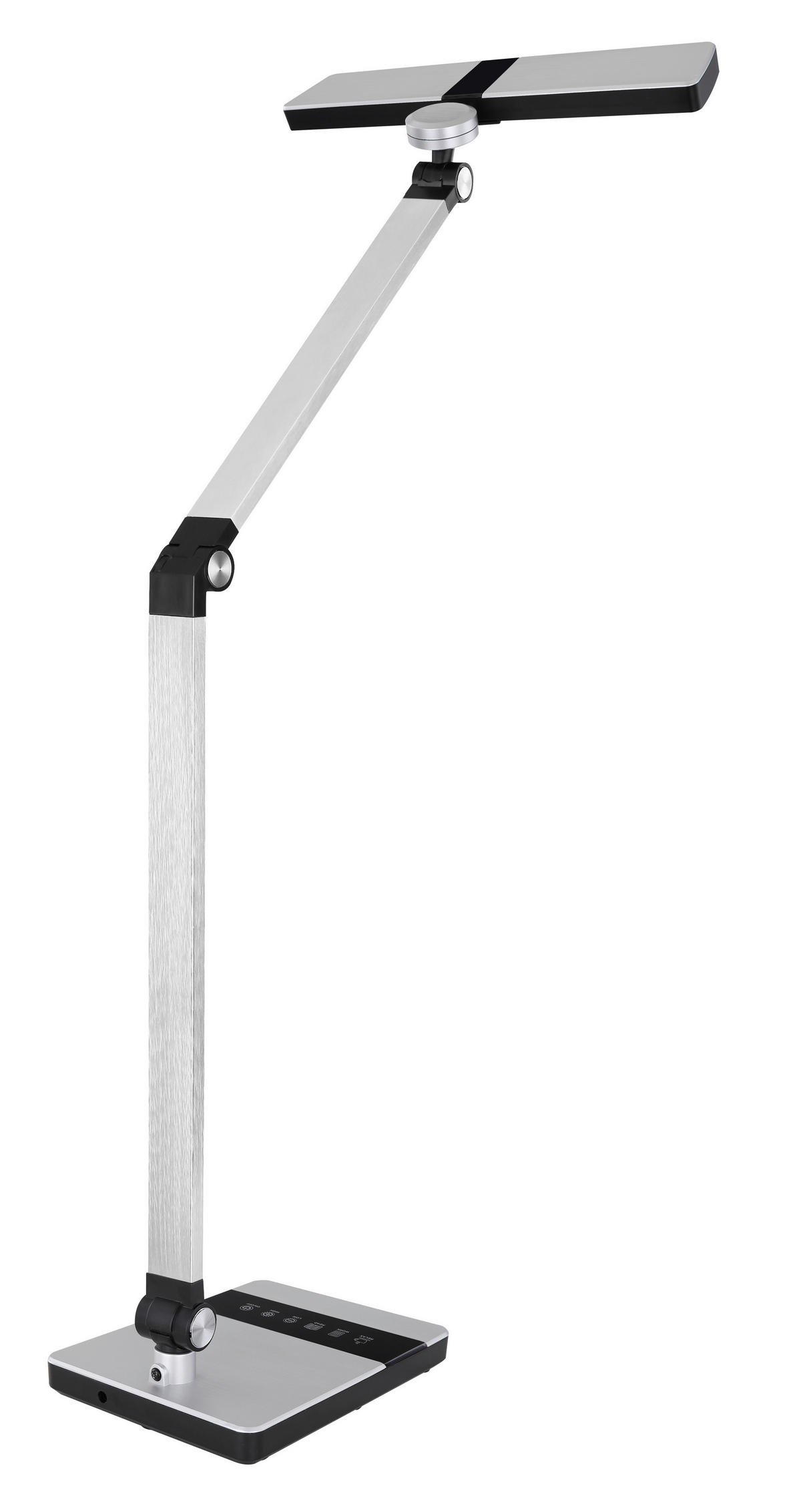 LED-TISCHLEUCHTE - Silberfarben/Schwarz, Konventionell, Kunststoff/Metall (40/27/82cm) - Globo