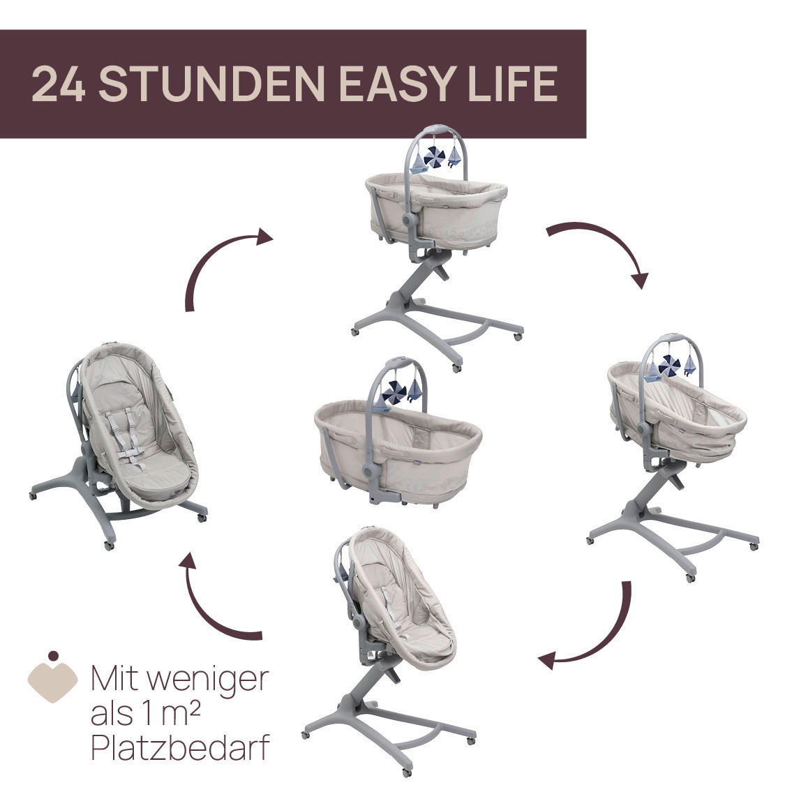 STUBENWAGEN BABY HUG PRO Beige - Beige, Basics (85/60/88-122cm) - Chicco