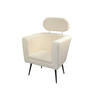 SESSEL Teddystoff Weiß    - Schwarz/Weiß, Design, Textil/Metall (67/72/95-103cm) - MID.YOU
