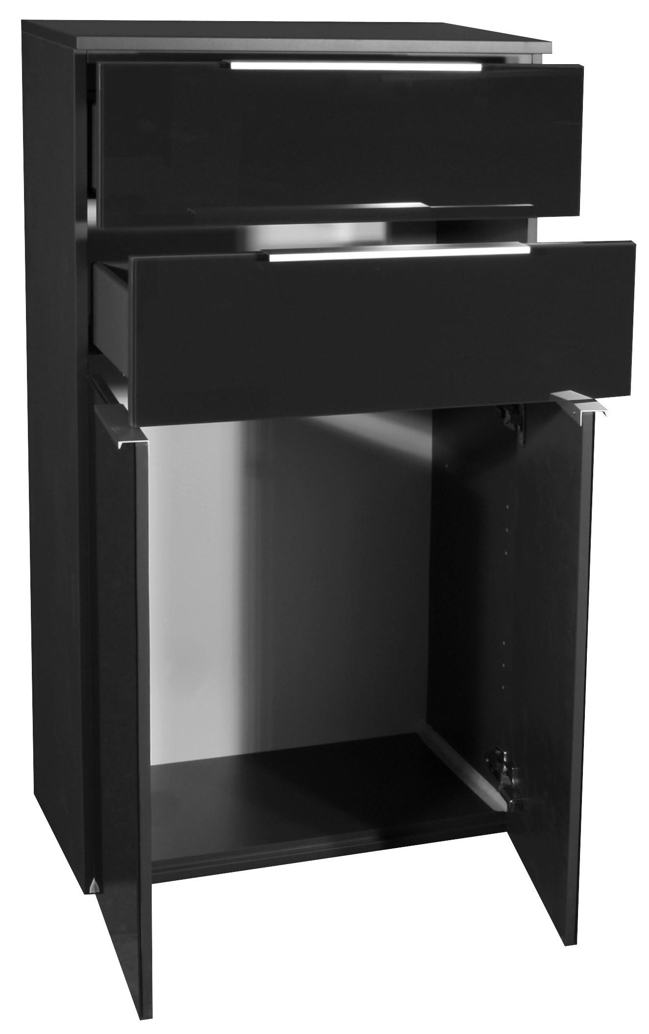 MIDISCHRANK 61/106,5/32 cm  - Anthrazit/Silberfarben, MODERN, Glas/Holzwerkstoff (61/106,5/32cm) - MID.YOU