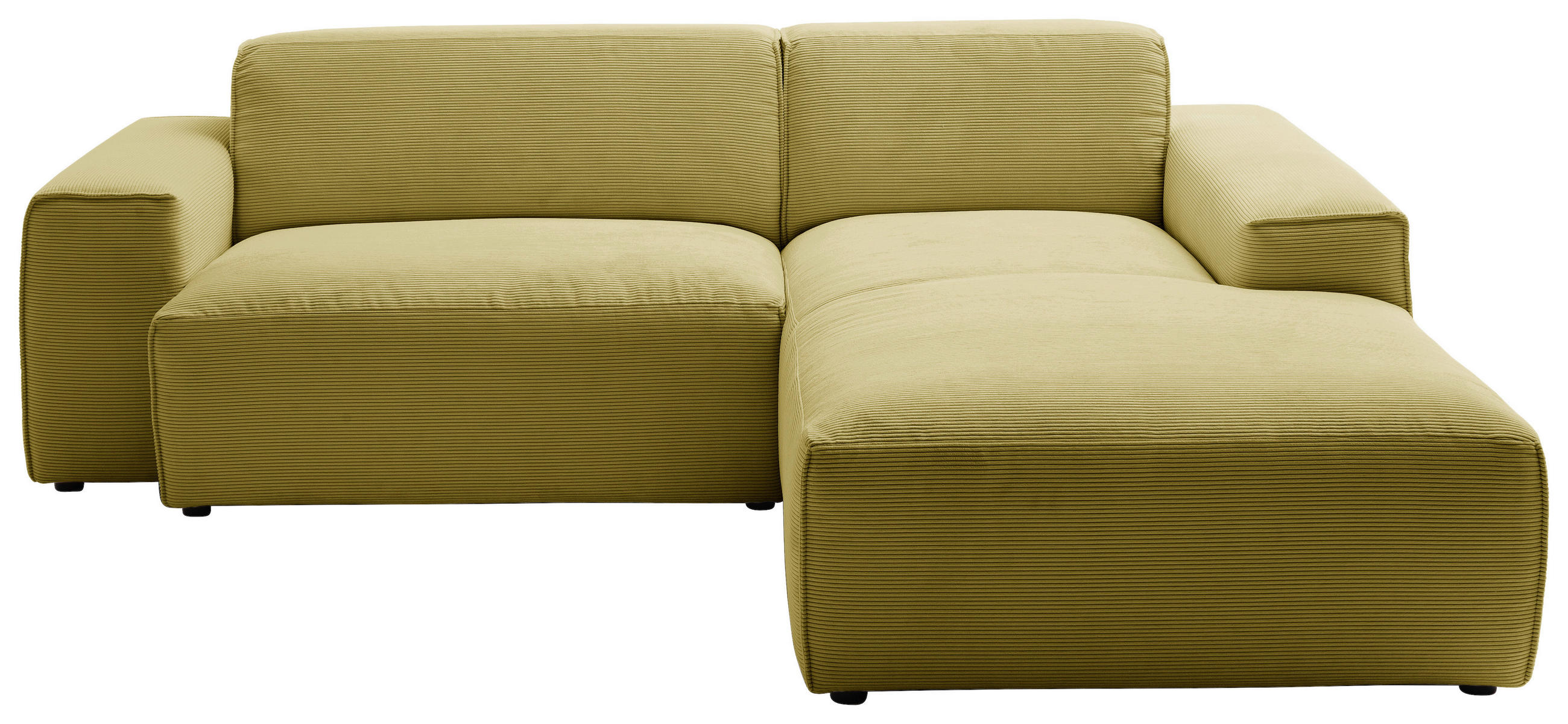 ECKSOFA in Cord Gelb, Grün  230/189 cm  - Gelb/Schwarz, Design, Kunststoff/Textil (230/189cm) - Pure Home Lifestyle