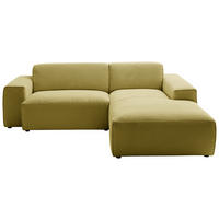ECKSOFA in Cord Gelb, Grün  230/189 cm  - Gelb/Schwarz, Design, Kunststoff/Textil (230/189cm) - Pure Home Lifestyle