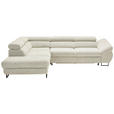 ECKSOFA in Webstoff Beige  - Beige/Schwarz, Design, Textil/Metall (235/280cm) - Hom`in