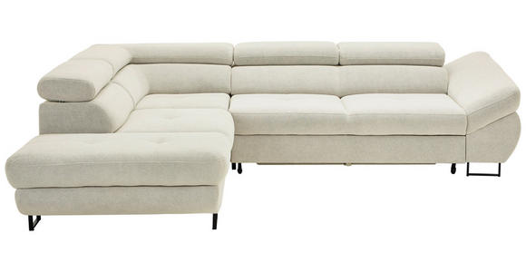 ECKSOFA in Webstoff Beige  - Beige/Schwarz, Design, Textil/Metall (235/280cm) - Hom`in