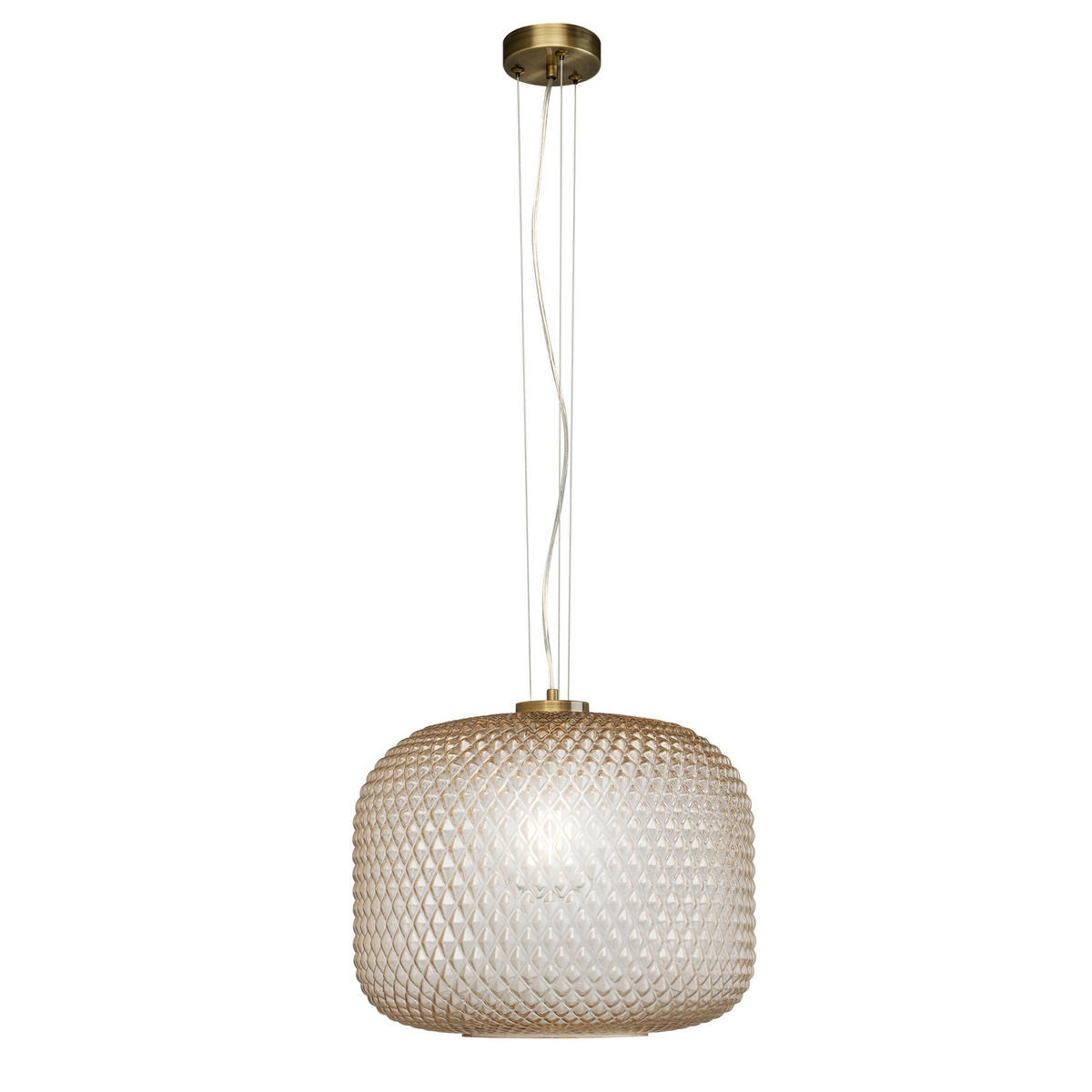 HÄNGELEUCHTE Luce Ambiente e Design 40/150 cm   - Bernsteinfarben/Bronzefarben, KONVENTIONELL, Glas/Metall (40/150cm)