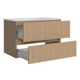 WASCHTISCHKOMBI 80 cm  - Eichefarben/Weiß, KONVENTIONELL, Keramik/Holzwerkstoff (80cm) - Xora