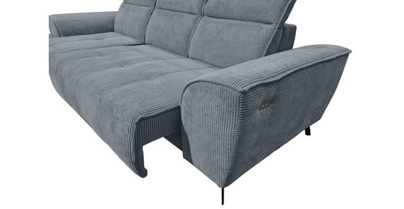 ECKSOFA Dunkelgrau Cord  - Dunkelgrau/Schwarz, KONVENTIONELL, Textil/Metall (196/290cm) - Carryhome
