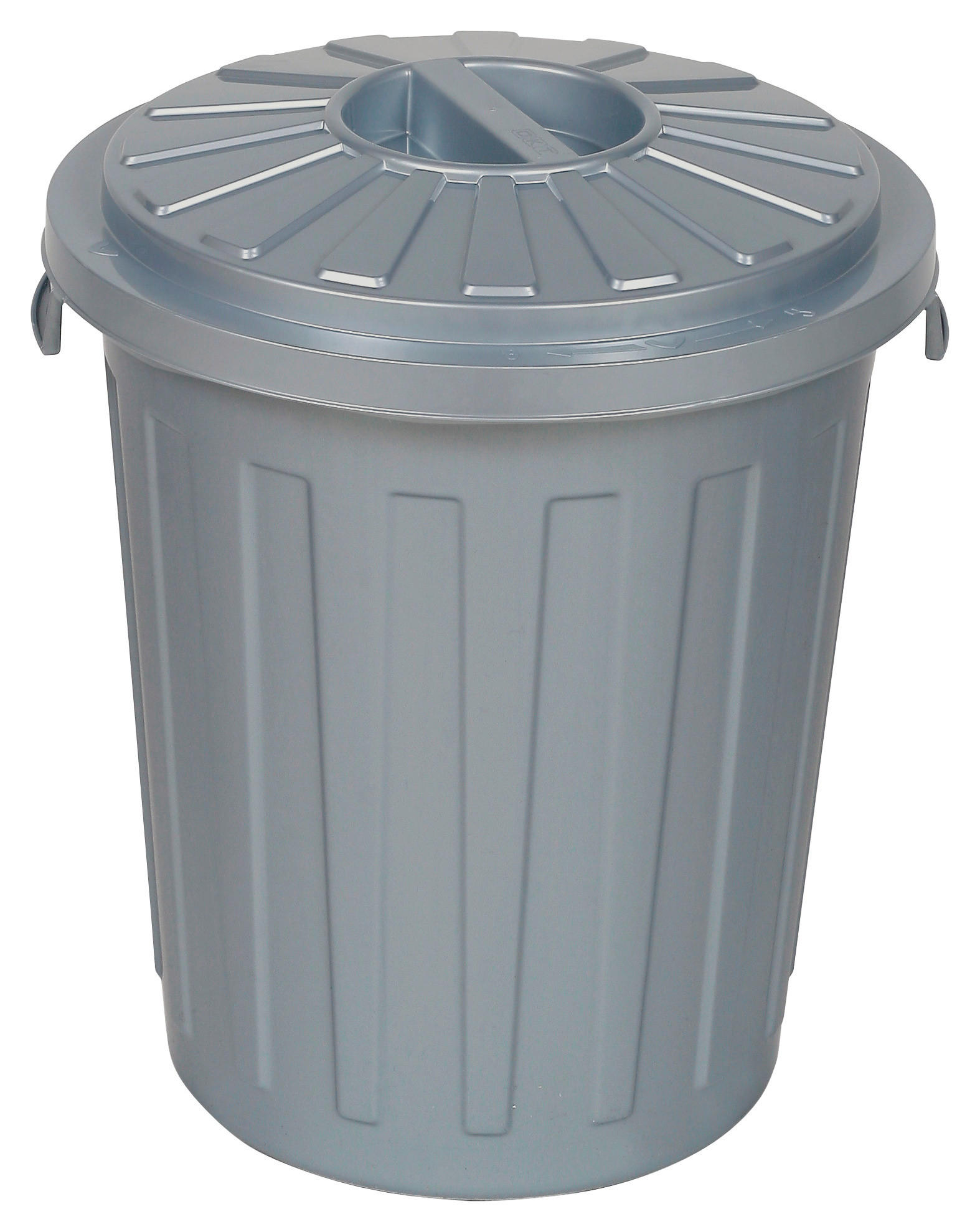 Mülleimer Mini Tonne + Deckel 7 L Kunststoff Silber