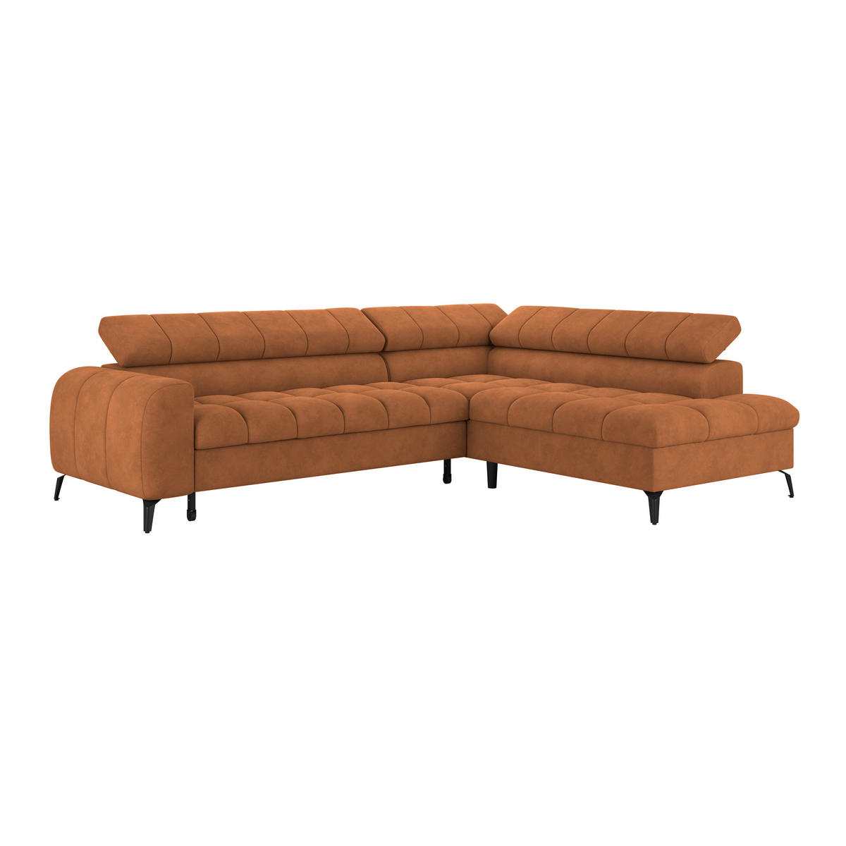 ECKSOFA in Rostfarben  - Rostfarben/Schwarz, Trend, Kunststoff/Textil (261/203cm) - Livetastic