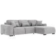 ECKSOFA Hellgrau Chenille  - Hellgrau/Grau, KONVENTIONELL, Kunststoff/Textil (293/205cm) - Carryhome