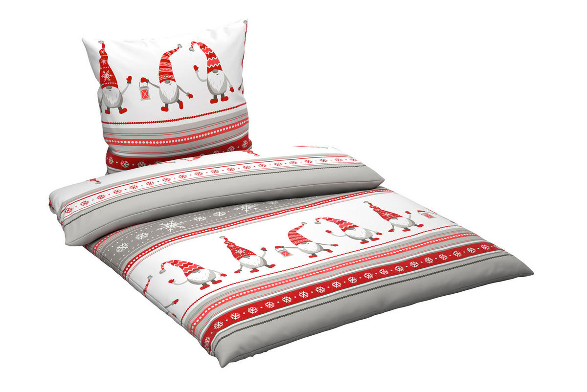 BETTWÄSCHE 2-teilig Flanell 135/200 cm  - Rot, Textil (135/200cm) - Esposa