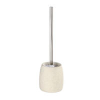 WC-BÜRSTENGARNITUR - Chromfarben/Beige, Basics, Kunststoff (10/15/10cm) - Wenko