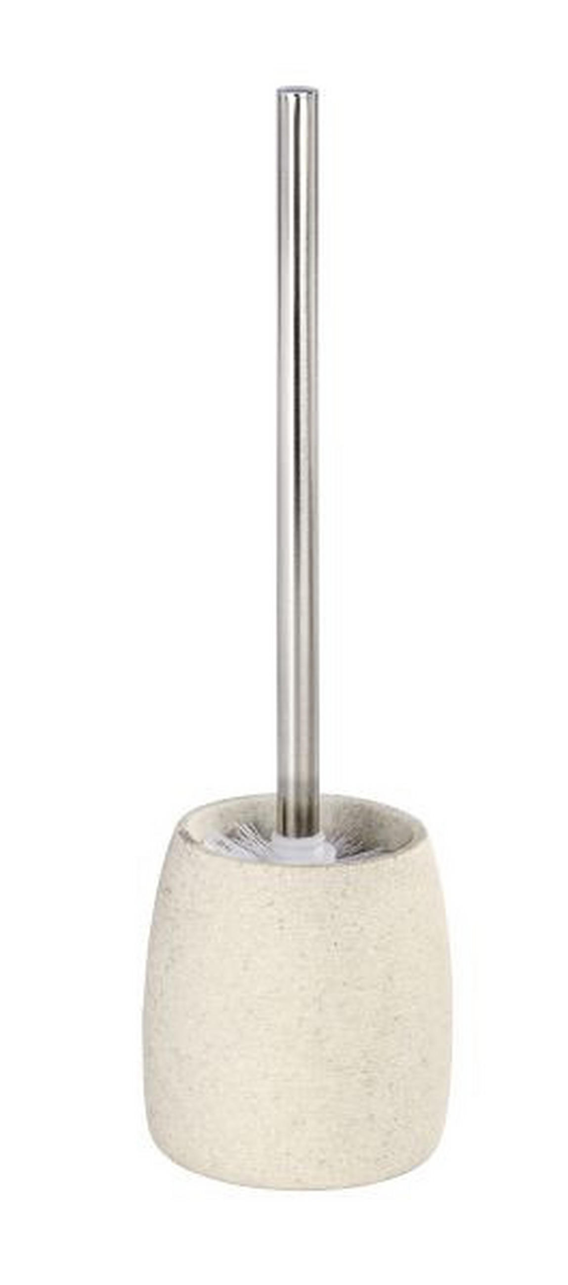 WC-BÜRSTENGARNITUR - Chromfarben/Beige, Basics, Kunststoff (10/15/10cm) - Wenko