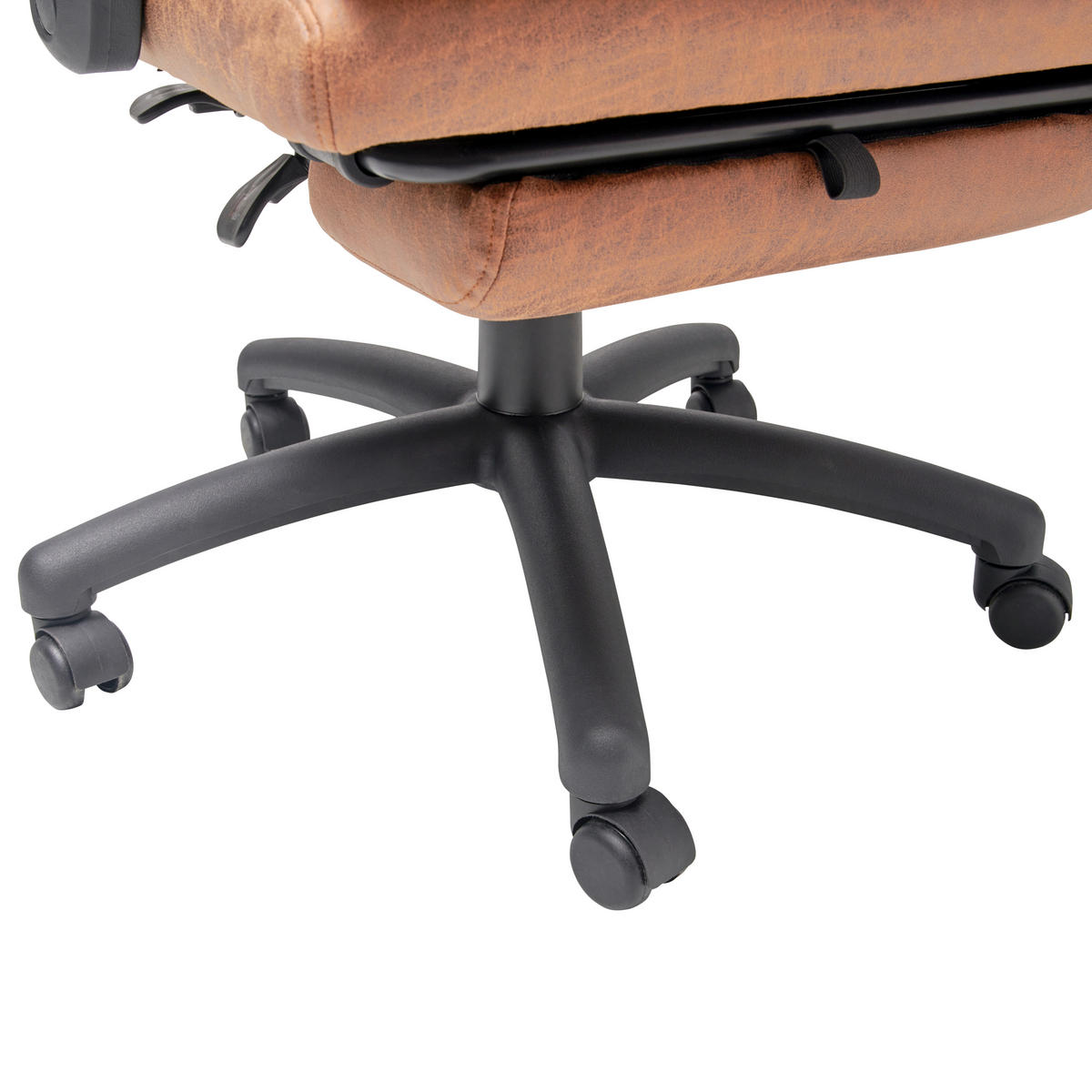 KANCELÁŘSKÉ KŘESLO, mikrovlákno, hnědá - černá/hnědá, Lifestyle, kov/dřevo (66/114 - 122/71,5cm) - MID.YOU