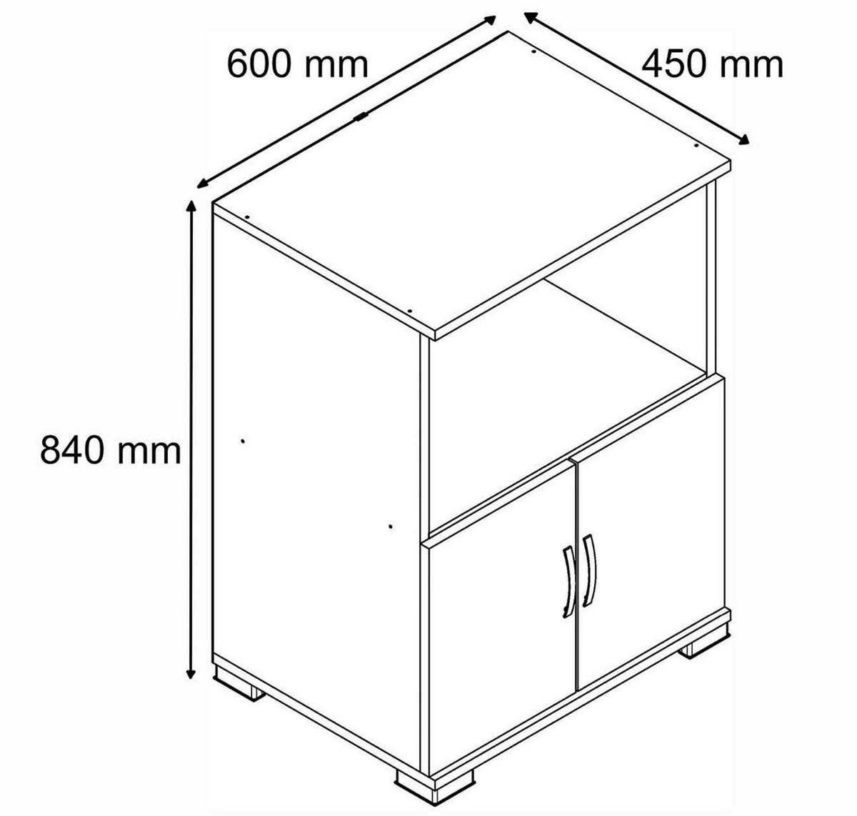 MEHRZWECKSCHRANK 60/85/45 cm  - Weiss/Silberfarben, Design, Holzwerkstoff/Kunststoff (60/85/45cm) - MID.YOU