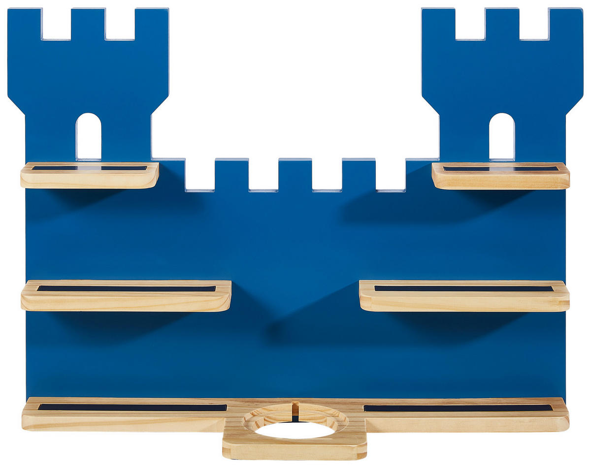 Regal für Toniebox und Figuren Kiefer massiv Blau, Naturfarben  - Blau/Naturfarben, Trend, Holz/Holzwerkstoff (56/43/15cm) - Ben'n'jen