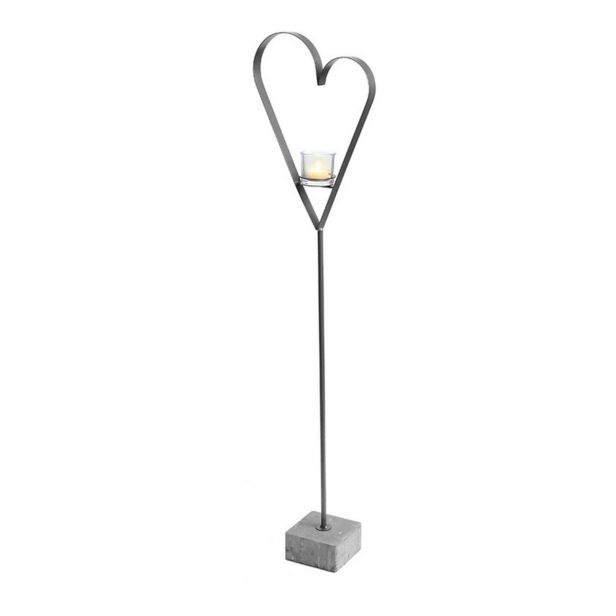 WINDLICHT - Grau, Basics, Glas/Stein (36/17/140cm) - Ambia Home