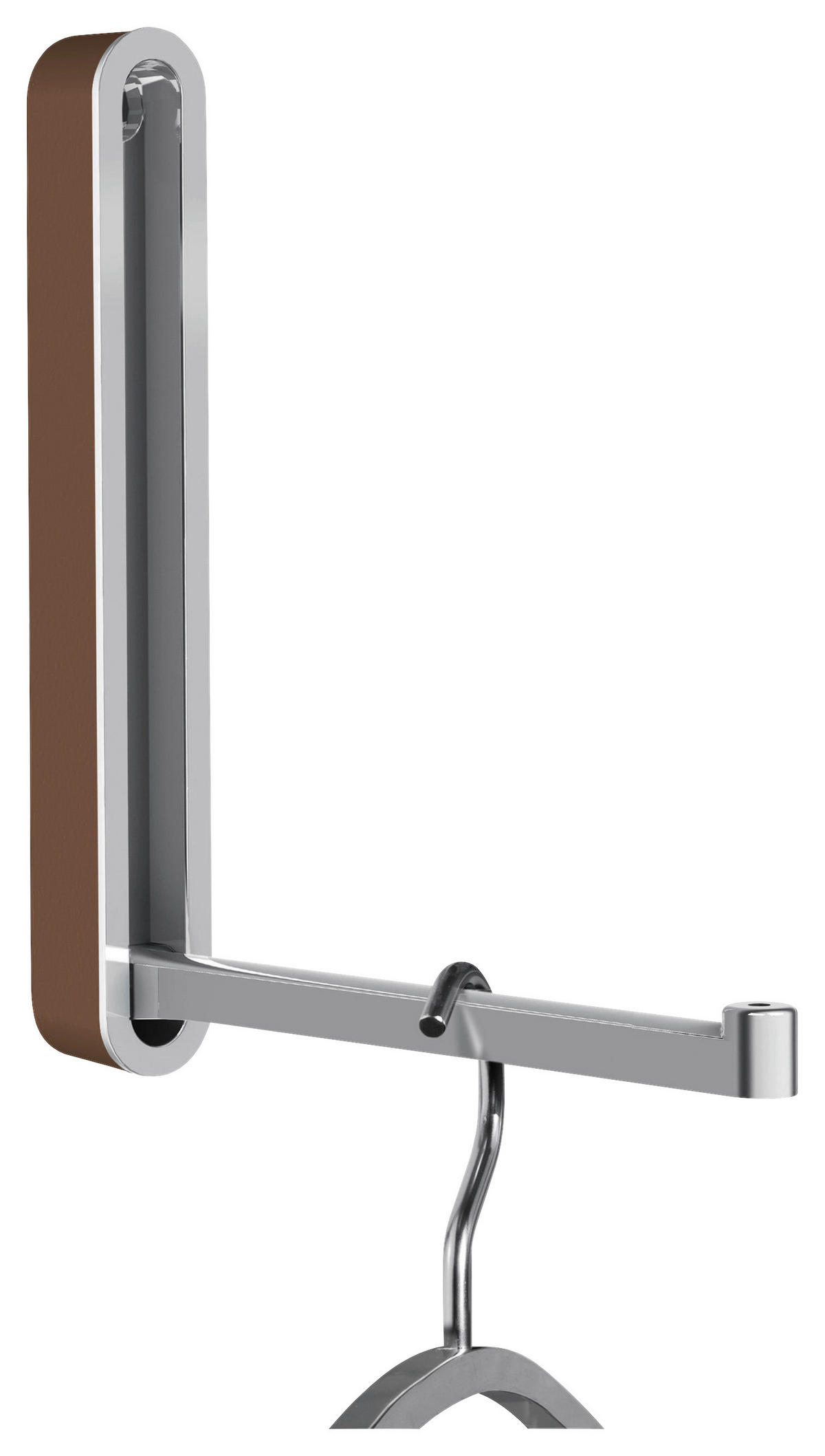 WANDHAKEN  in Braun, Silberfarben  - Silberfarben/Braun, Design, Kunststoff/Metall (2,1/16/2,1-15,6cm)