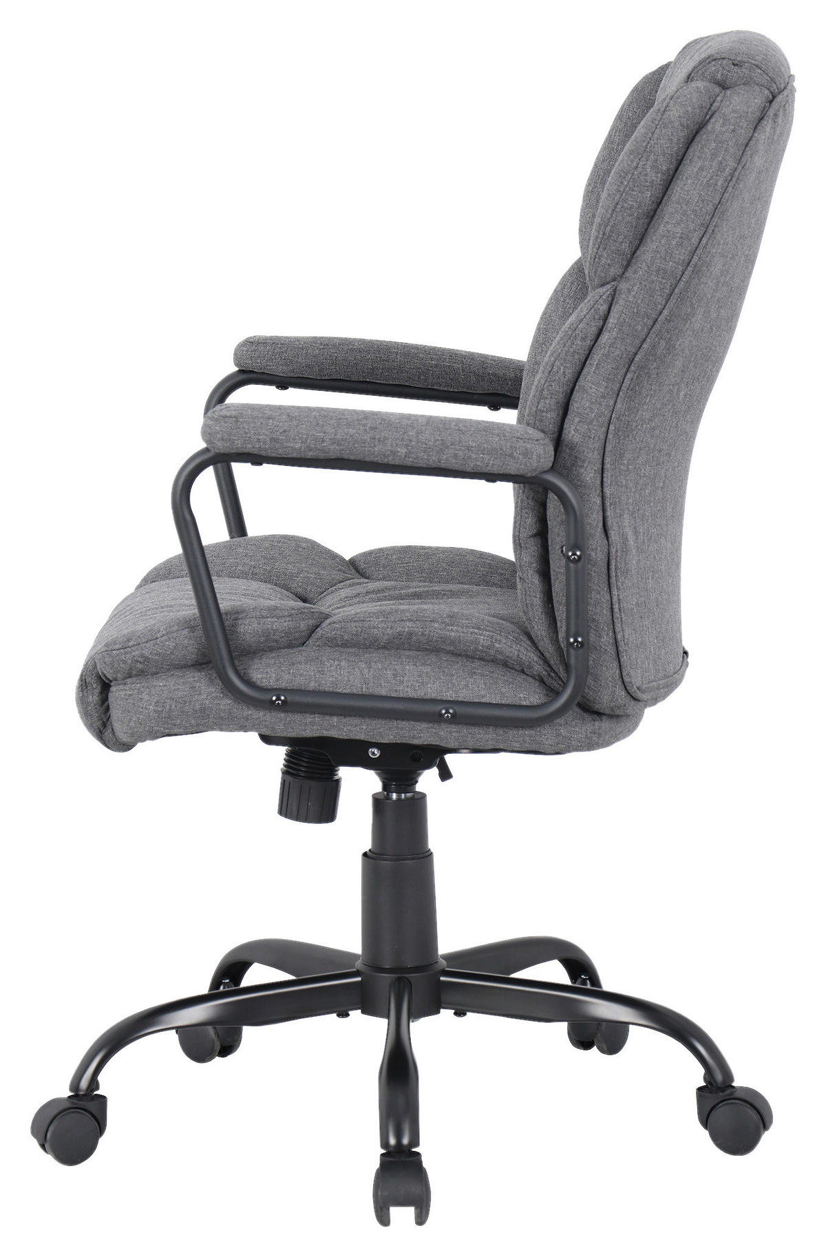 CHEFSESSEL Webstoff Grau, Schwarz Hochglanz  - Schwarz Hochglanz/Schwarz, MODERN, Textil/Metall (57/109/67cm) - MID.YOU