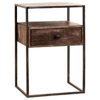 MASĂ AUXILIARĂ in lemn 45/30/66 cm  - culoare natur/gri, Konventionell, metal/lemn (45/30/66cm) - Livetastic