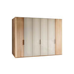DREHTÜRENSCHRANK  in Champagner, Eiche Bianco  - Schieferfarben/Eiche Bianco, KONVENTIONELL, Glas/Holz (300/216/58cm) - Venda