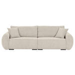 SCHLAFSOFA Flachgewebe Beige  inkl. Zierkissen, Rückenkissen, Bettkasten, Schlaffunktion, Rücken echt, Liegefläche im Originalstoff  - Beige/Schwarz, KONVENTIONELL, Kunststoff/Textil (250/74/92cm) - Carryhome