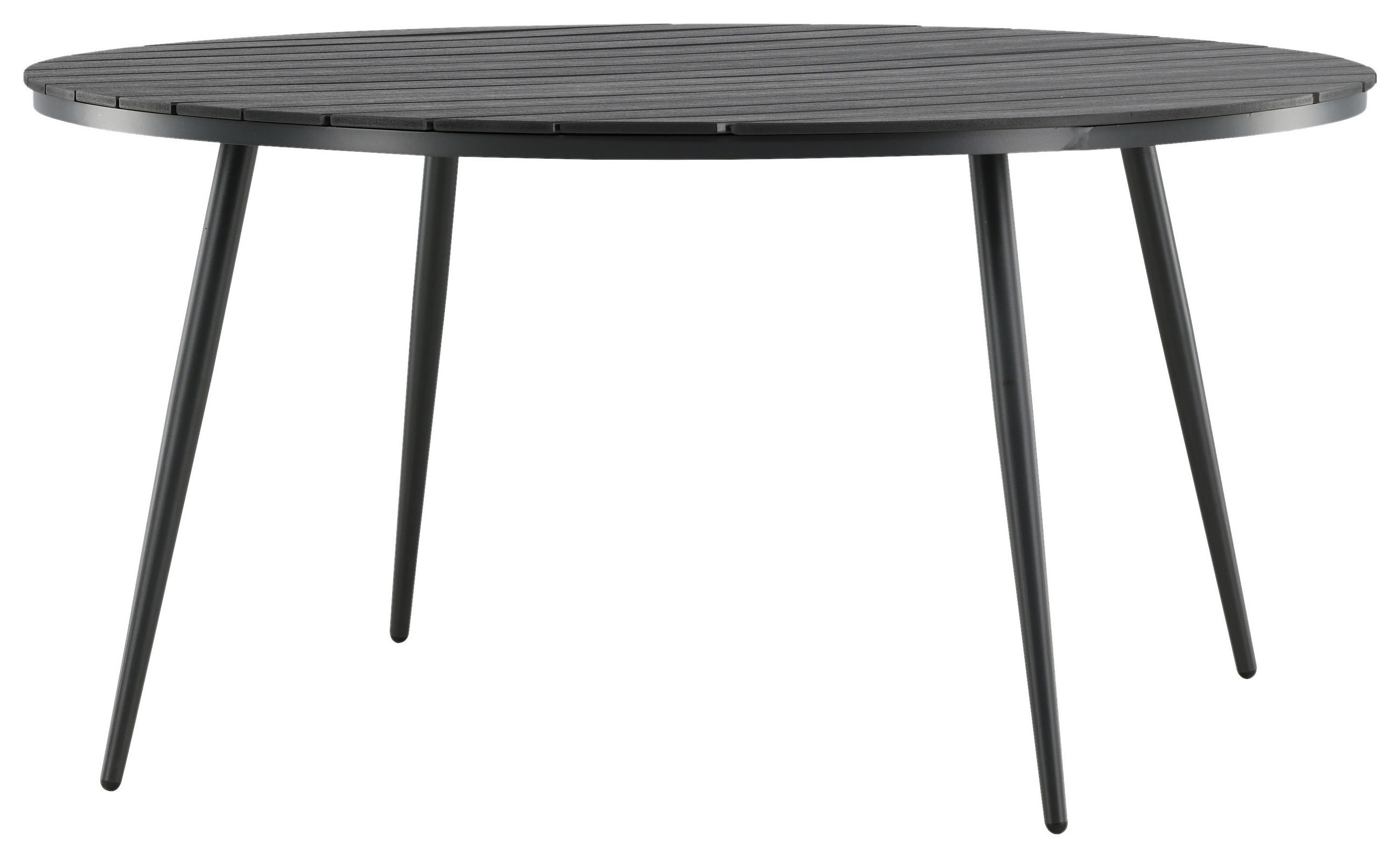 GARTENTISCH 150/150/74 cm Metall, Kunststoff rund  - Schwarz, KONVENTIONELL, Kunststoff/Metall (150/150/74cm) - Gardenson