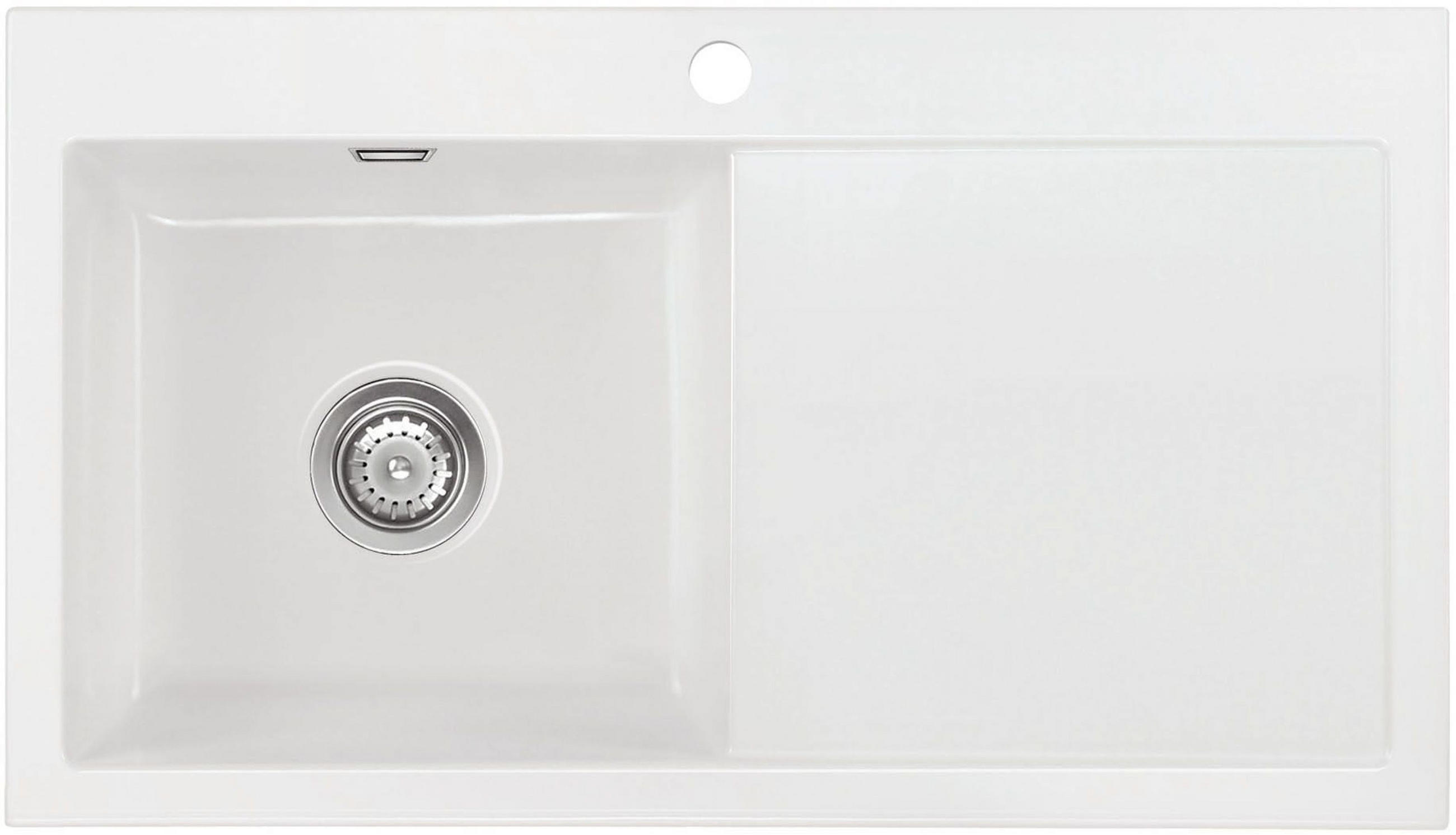 Systemceram Spüle Mera 90 Weiß Hochglanz 90x20x51 cm