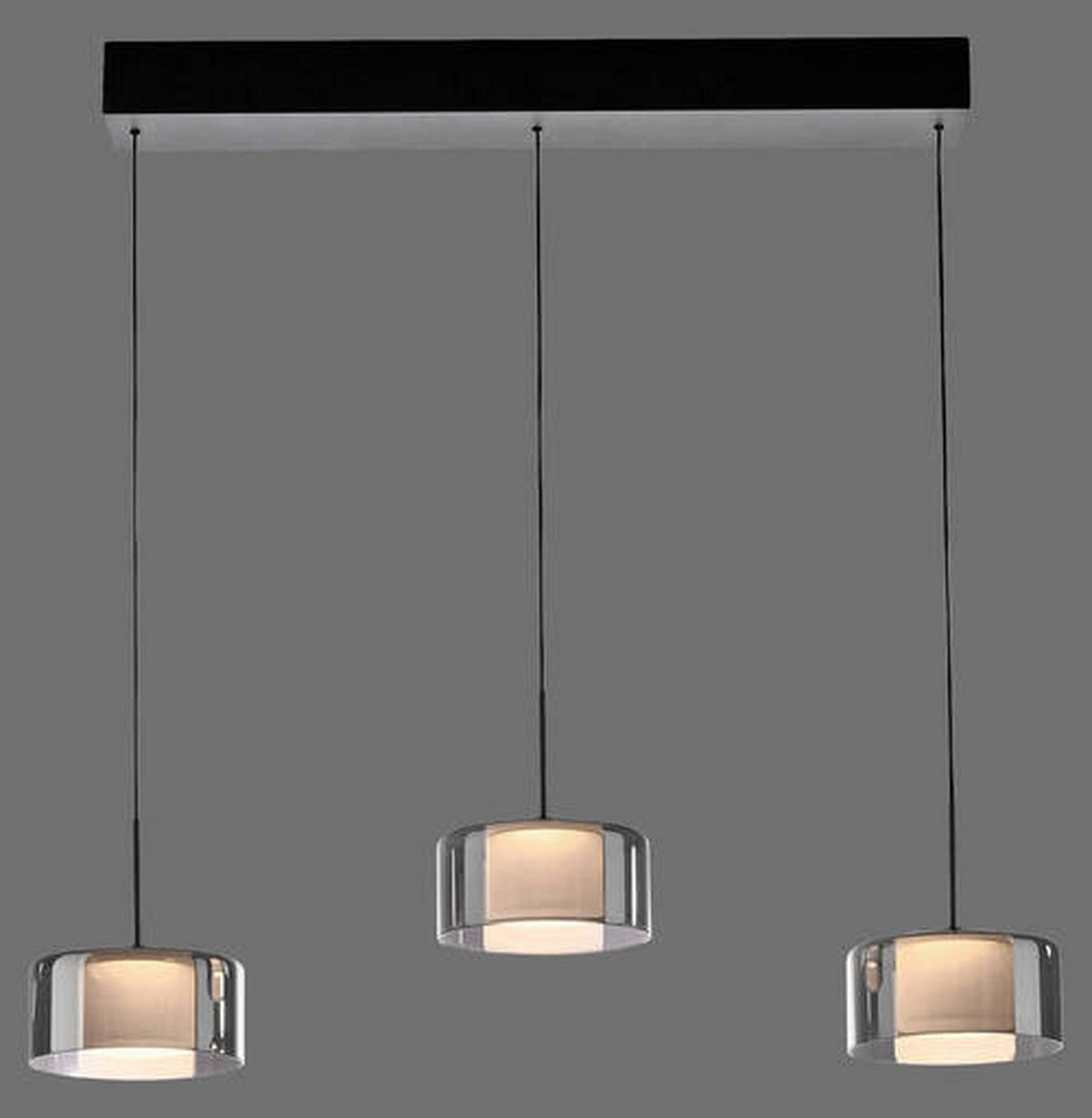 ZÁVĚSNÉ LED SVÍTIDLO, 66/15/220 cm  - černá, Design, kov/plast (66/15/220cm)