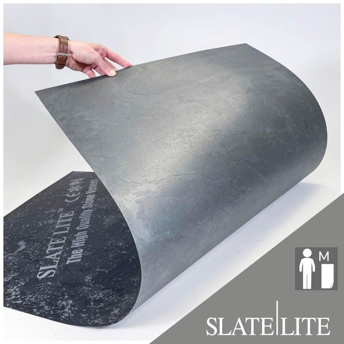 WANDPANEEL Anthrazit, Grau, Schwarz, Dunkelgrau  - Dunkelgrau/Anthrazit, Basics, Kunststoff/Stein (240/120cm)