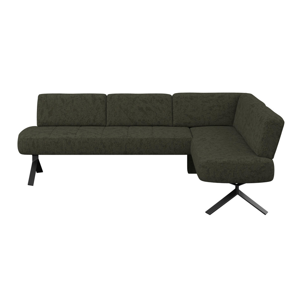 ECKBANK 248/176 cm Webstoff Grün   - Schwarz/Grün, MODERN, Textil/Metall (248/176cm) - Livetastic