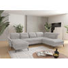 WOHNLANDSCHAFT Silberfarben Flachgewebe  - Silberfarben/Schwarz, KONVENTIONELL, Textil/Metall (198/359/231cm) - Sit & More