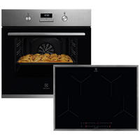 BACKOFENSET ELXB5X  - Edelstahlfarben/Schwarz, Basics, Glas/Metall (59,5/59,4/54,8cm) - Electrolux